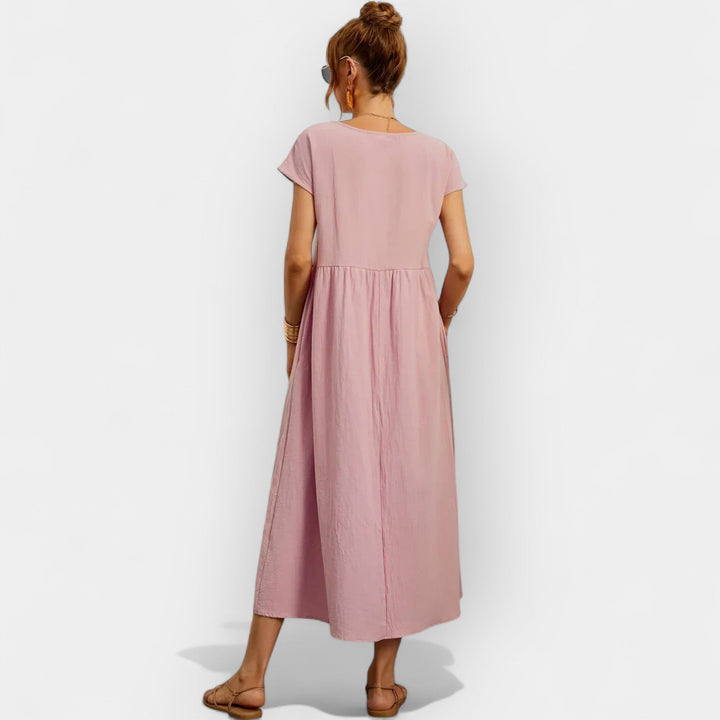 Vestido de Algodão Leve com Bolsos