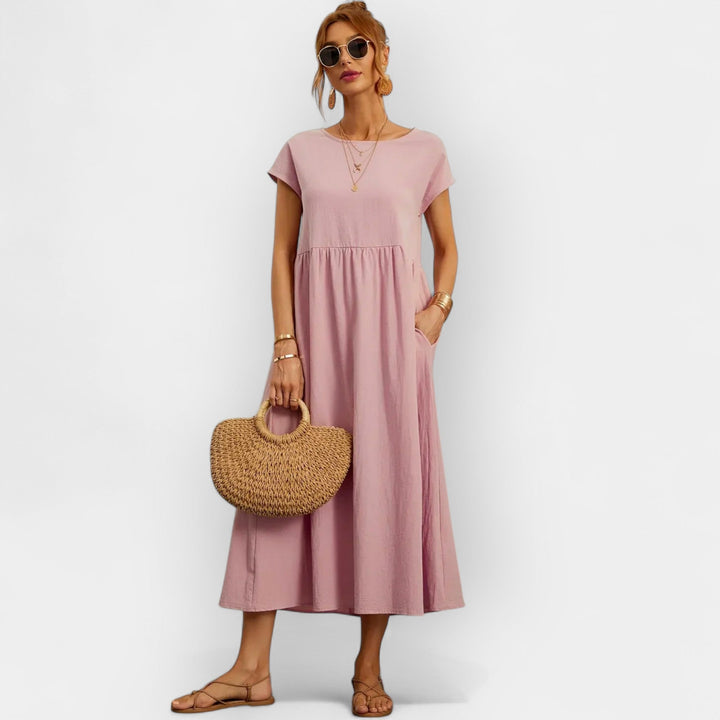 Vestido de Algodão Leve com Bolsos