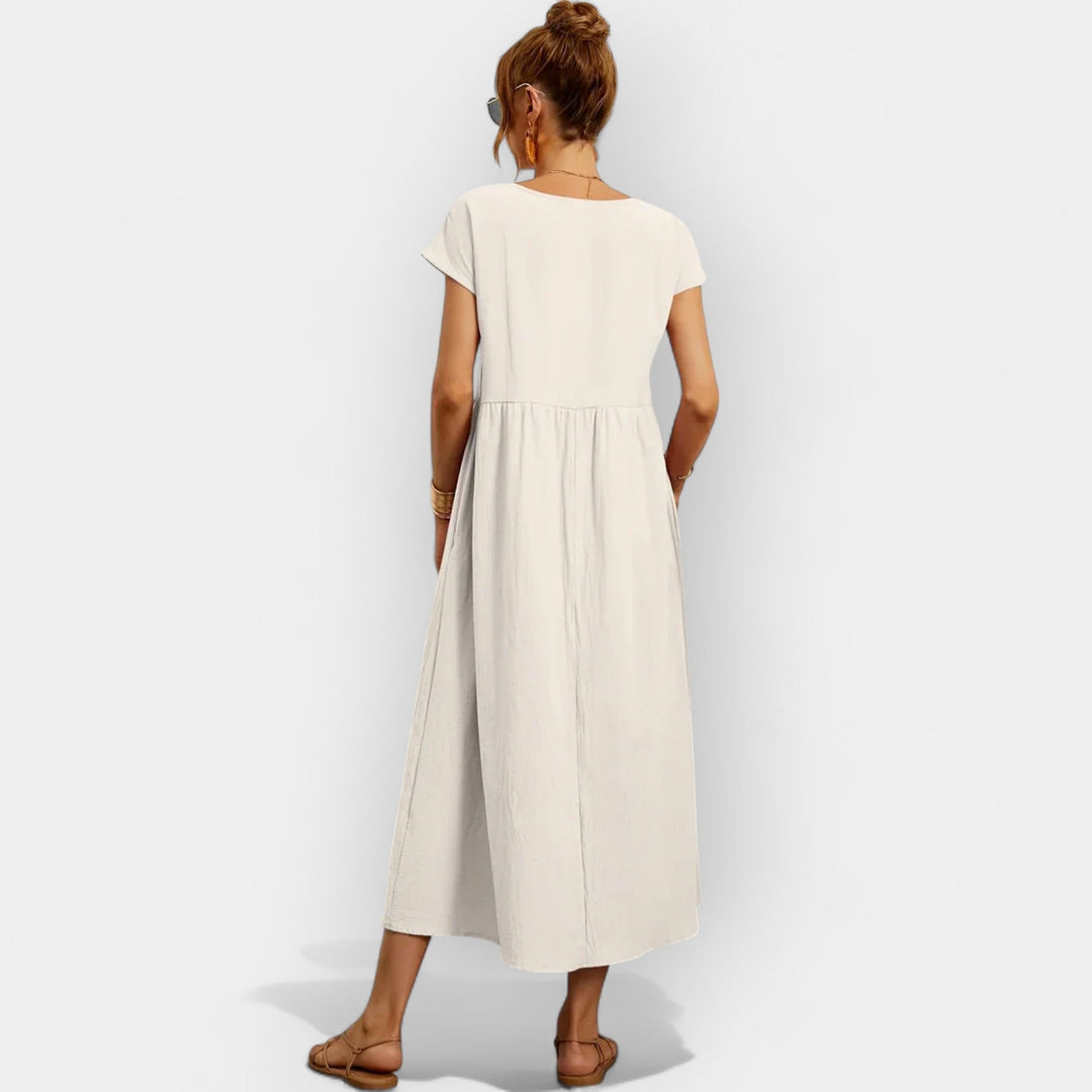 Vestido de Algodão Leve com Bolsos