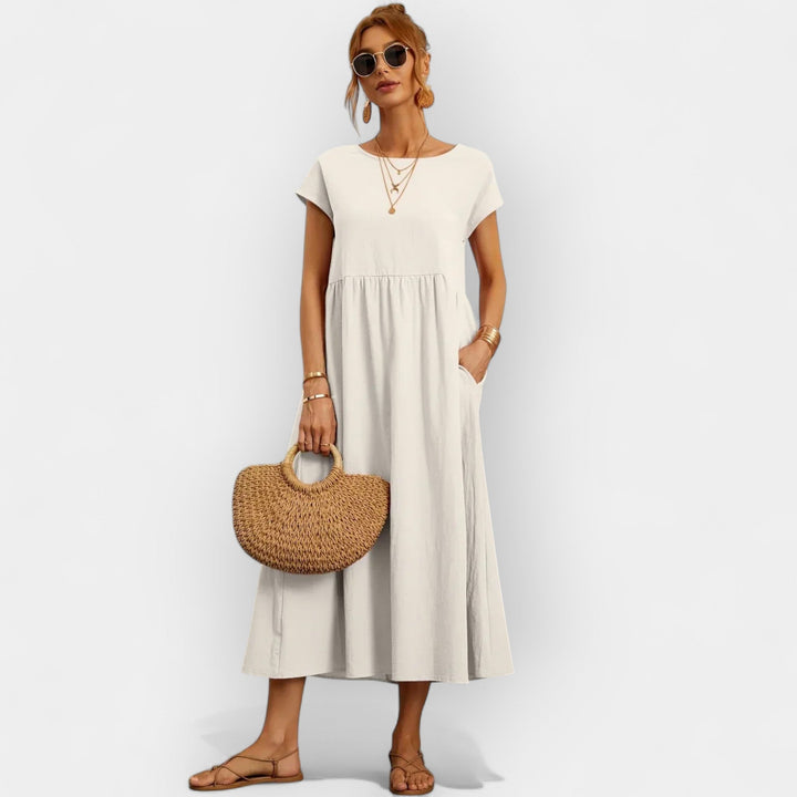Vestido de Algodão Leve com Bolsos
