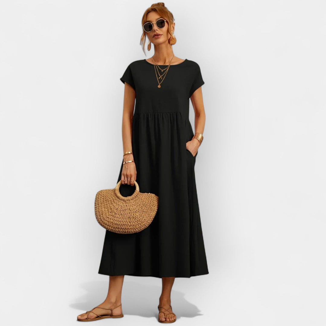 Vestido de Algodão Leve com Bolsos