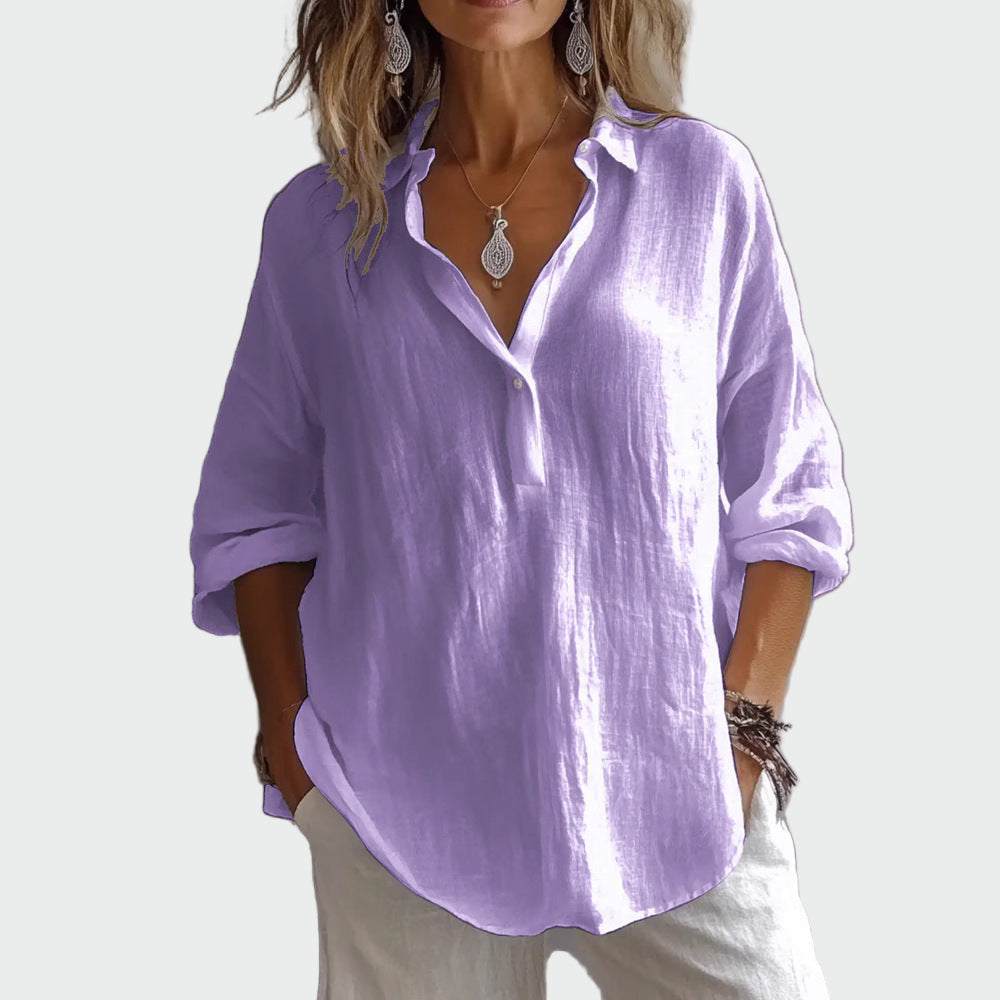 Blusa de elegância descontraída