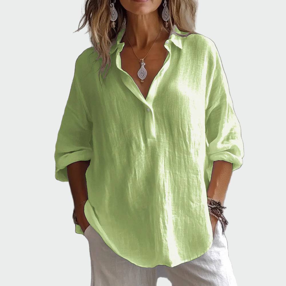 Blusa de elegância descontraída