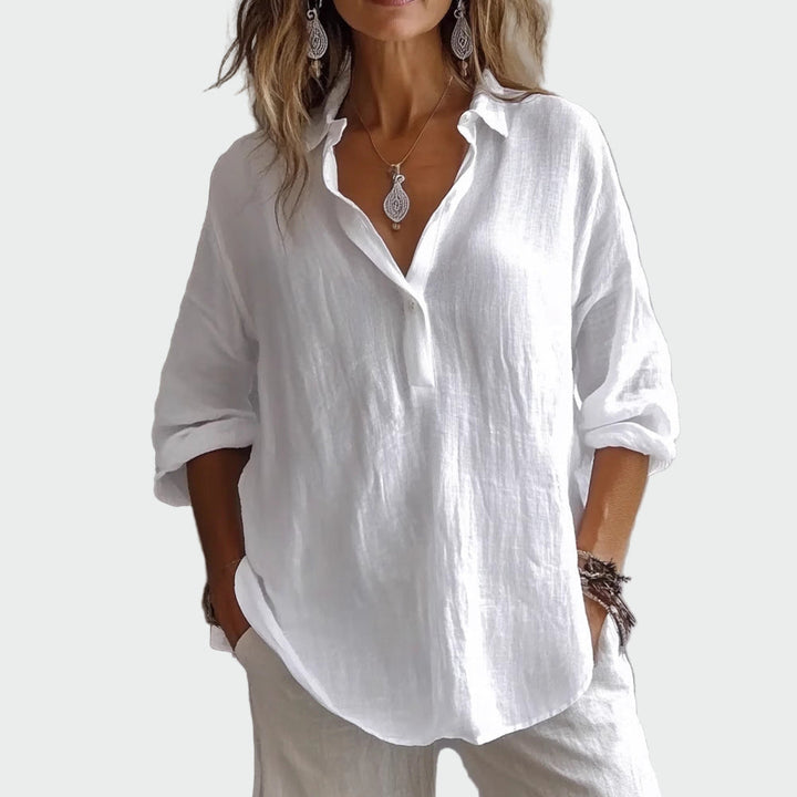 Blusa de elegância descontraída