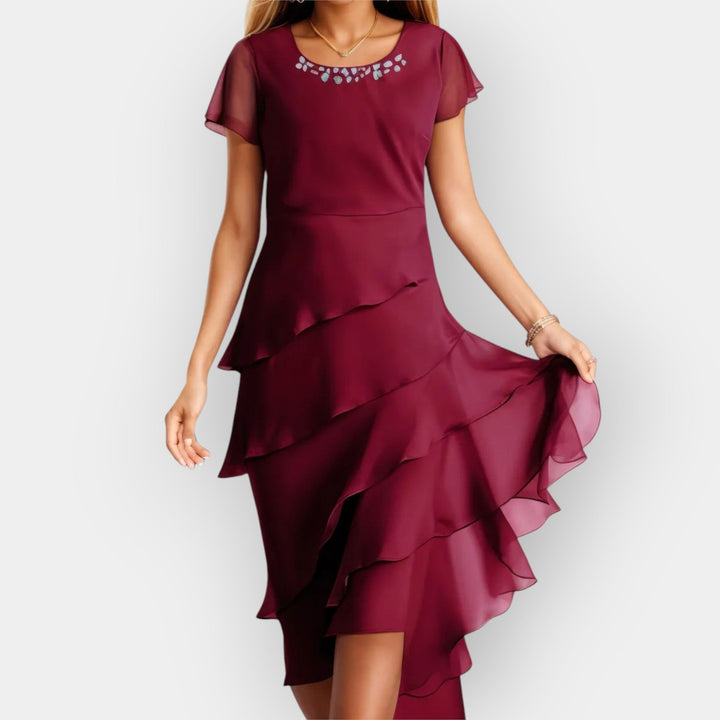 Vestido de Chiffon Arejado