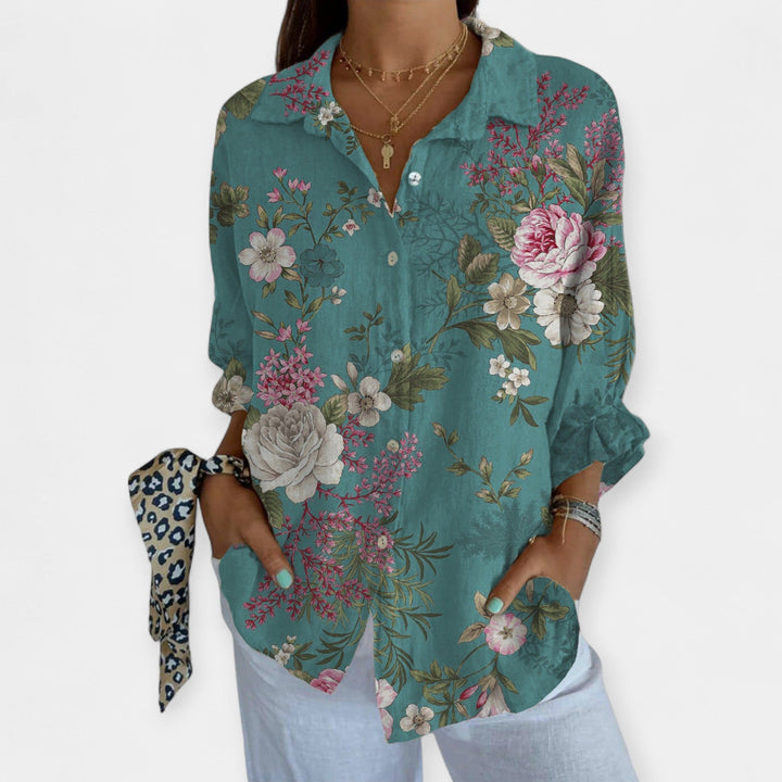 Camisa de Linho Artística com Ajuste Confortável