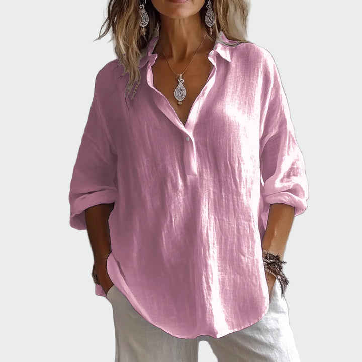 Blusa de elegância descontraída