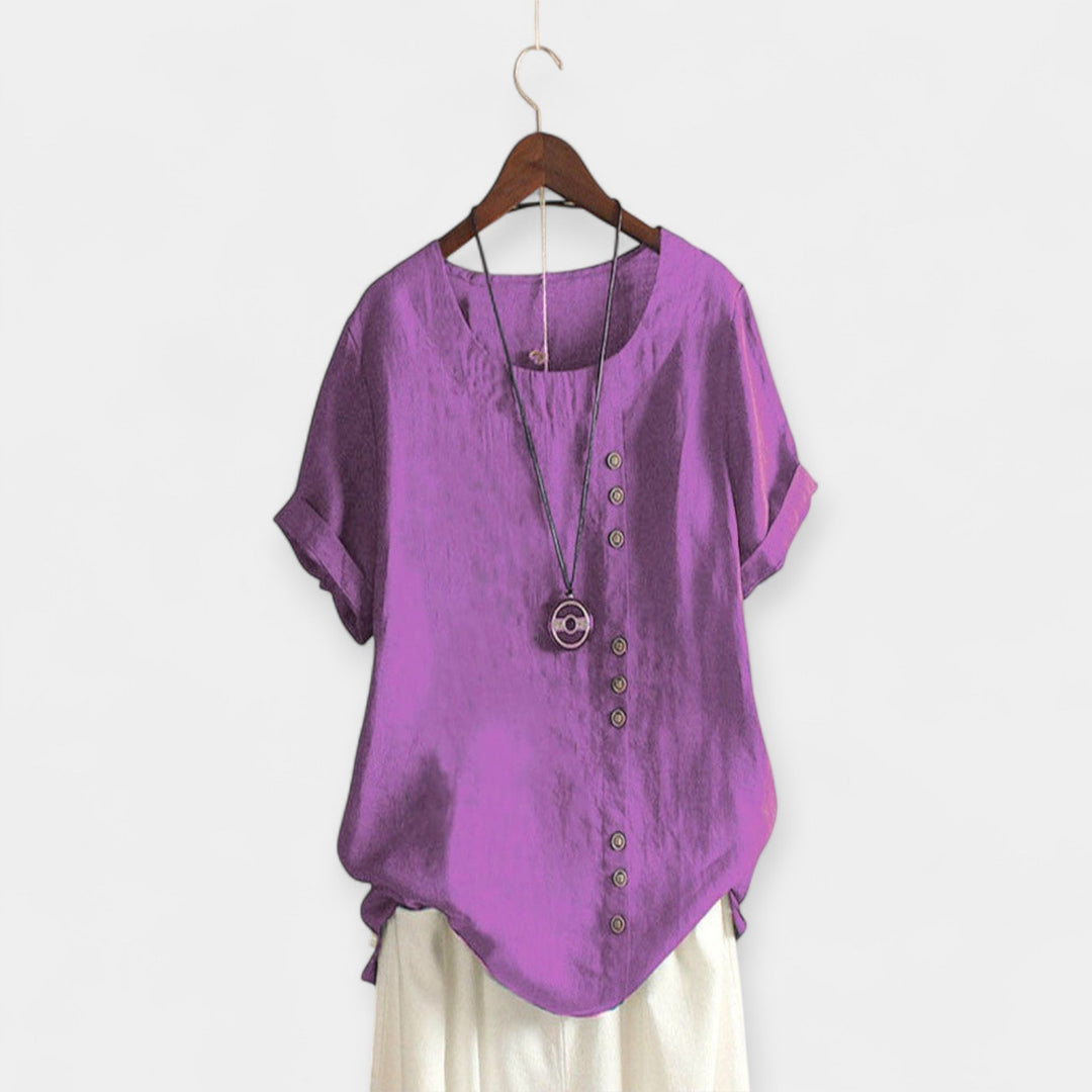 Blusa de Manga Curta com Botões