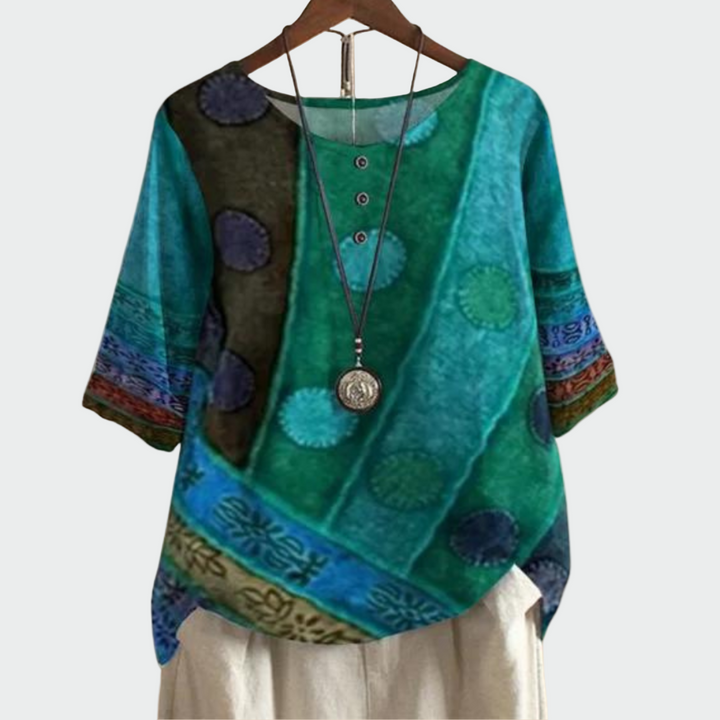 Camisola suave com desenho artístico