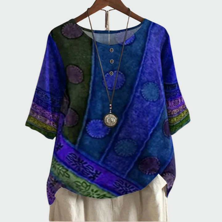 Camisola suave com desenho artístico
