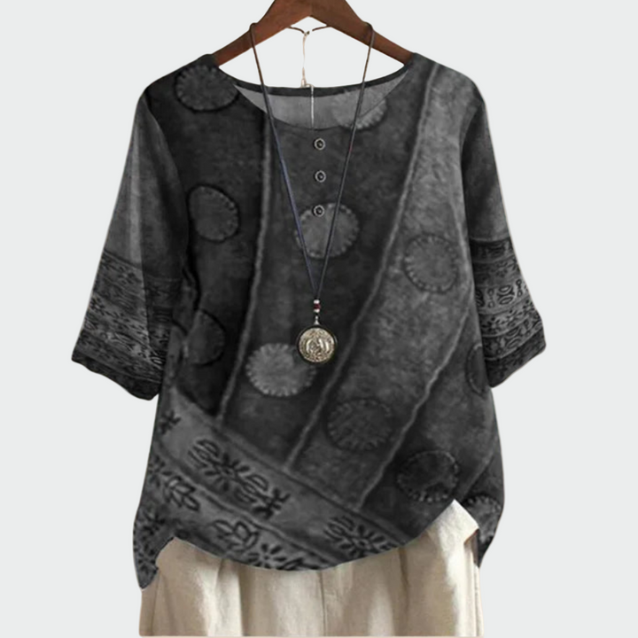 Camisola suave com desenho artístico