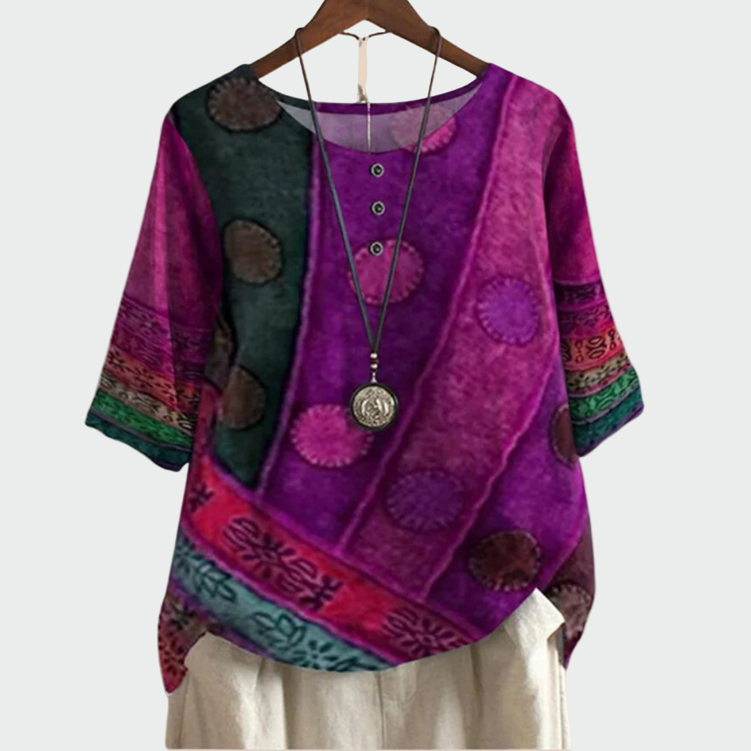 Camisola suave com desenho artístico