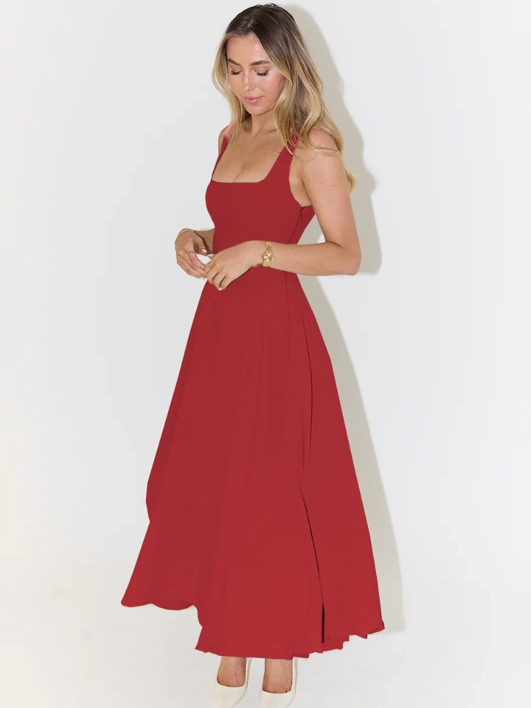 Vestido Midi Elegante com Linha Romântica