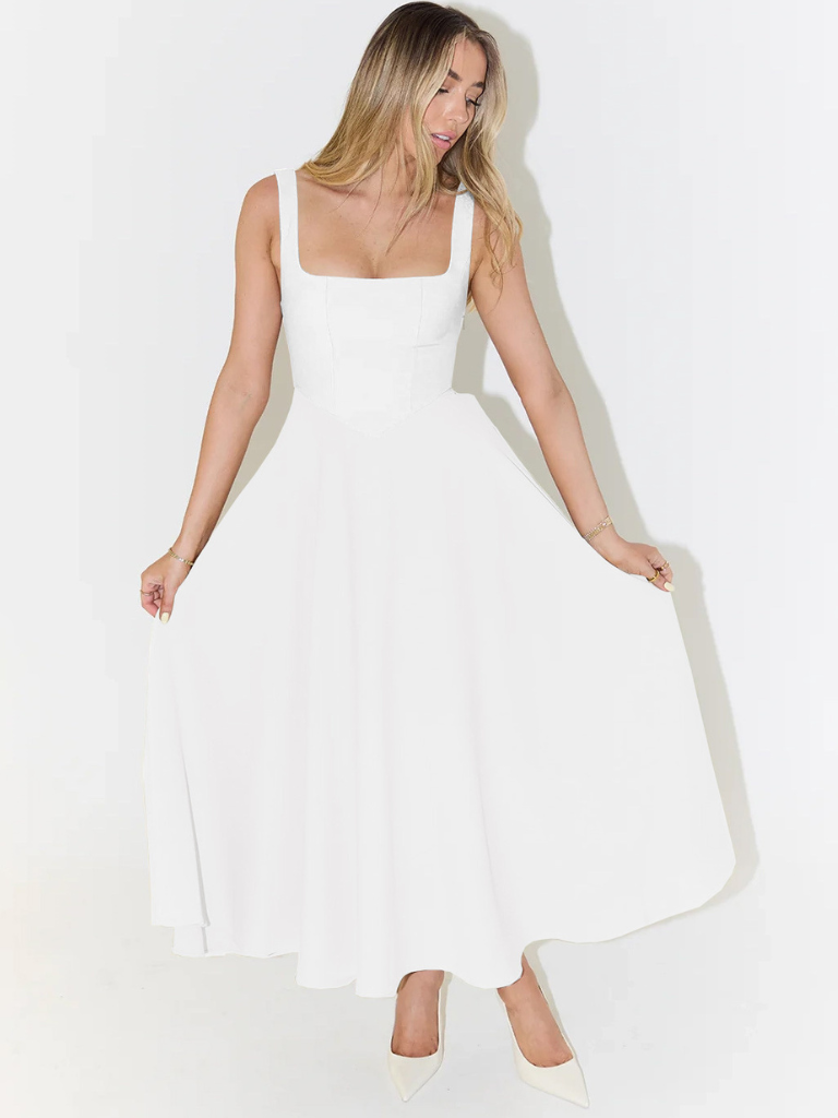 Vestido Midi Elegante com Linha Romântica