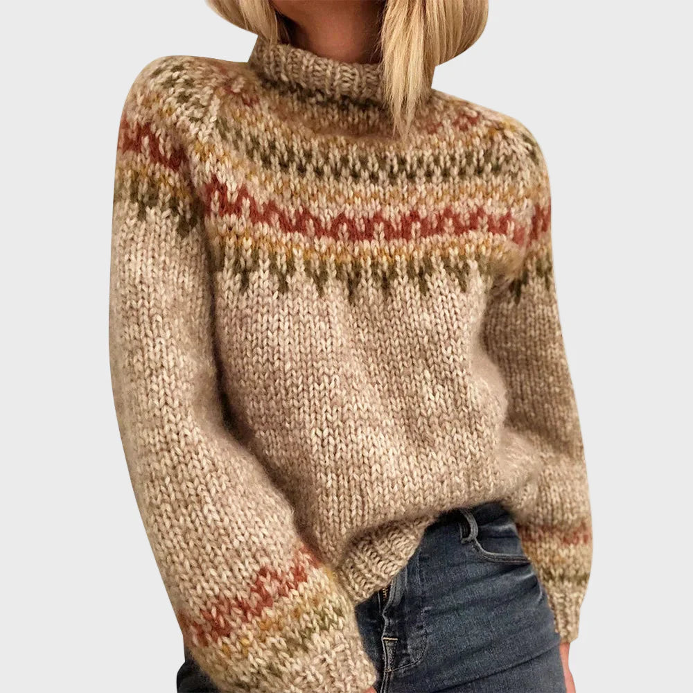 Pullover Elegante de Gola Alta