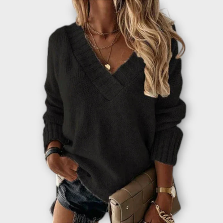 Jane - Pullover Confortável com Decote em V