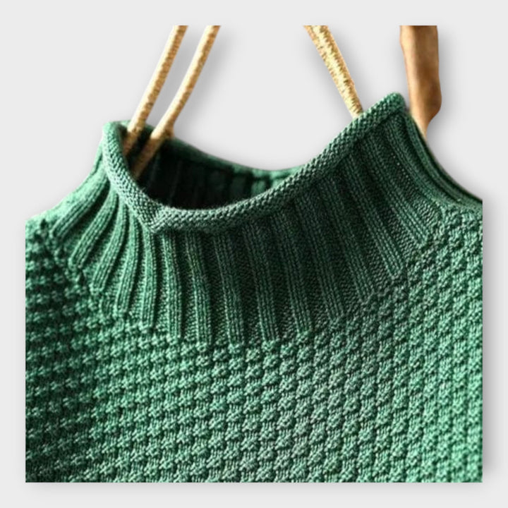 Pullover de Malha com Gola Alta