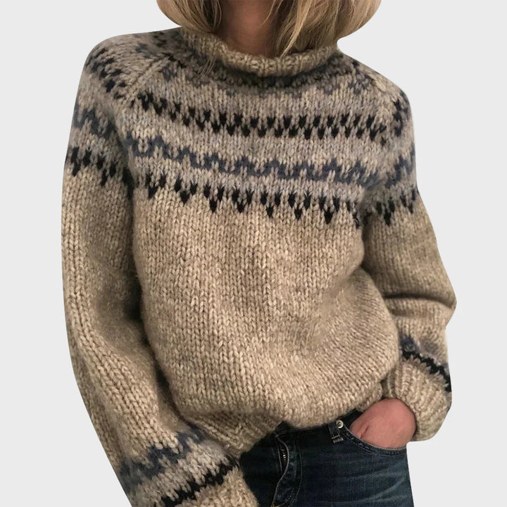 Pullover Elegante de Gola Alta