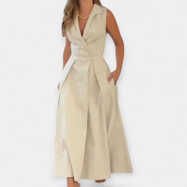 Vestido Midi com Colarinho