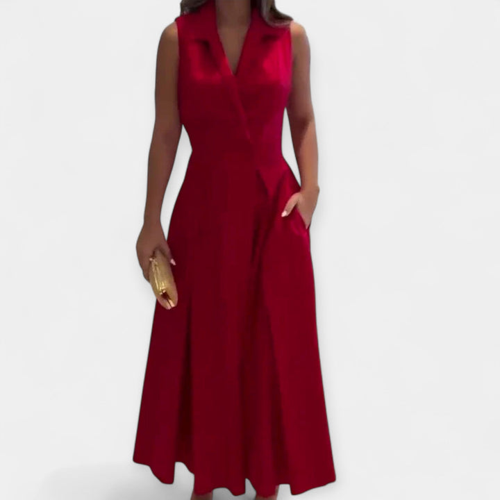 Vestido Midi com Colarinho