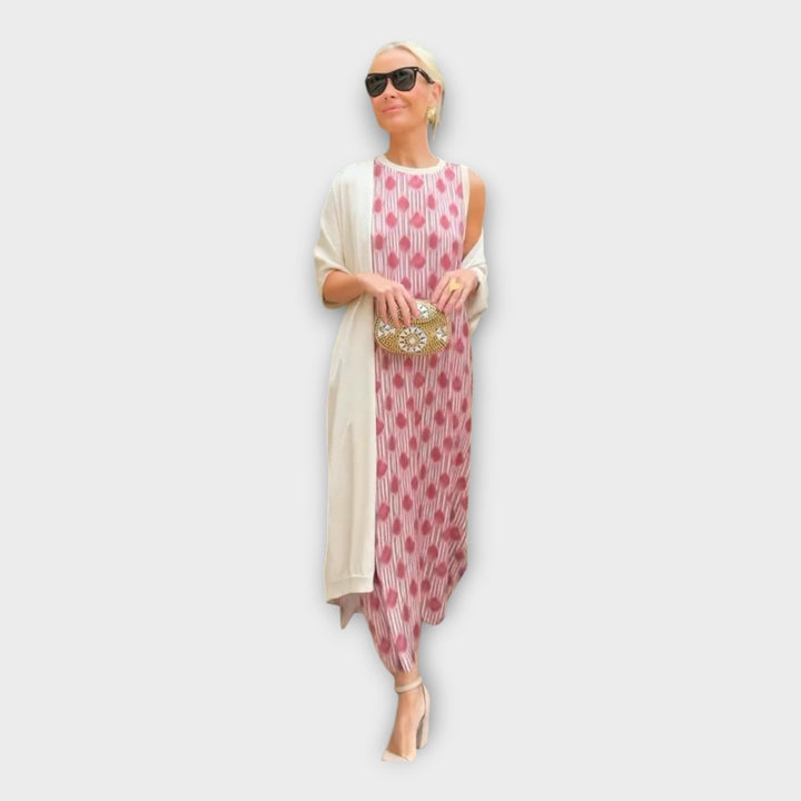 Vestido Maxi com Design Geométrico