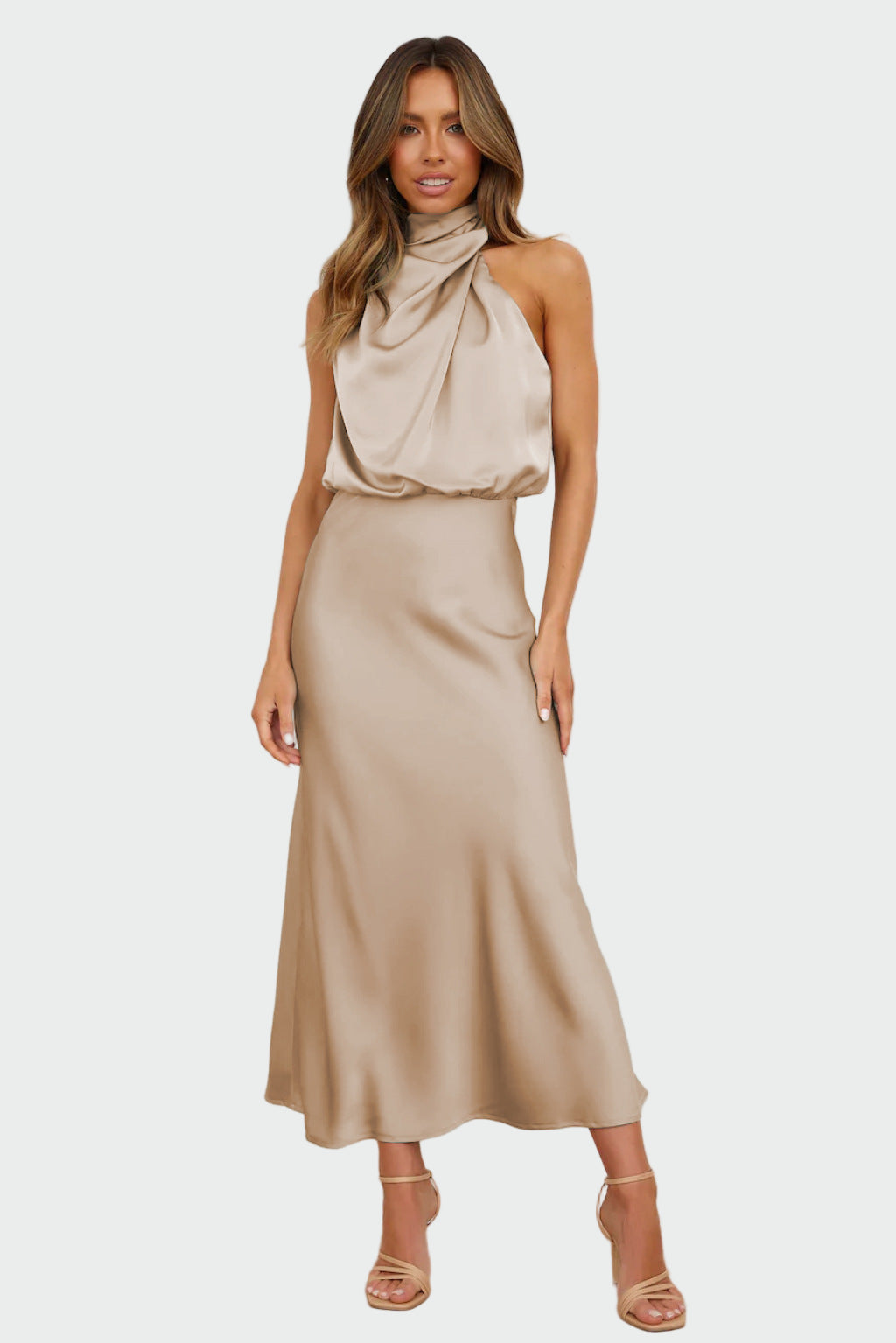Vestido Elegante com Costas Descobertas