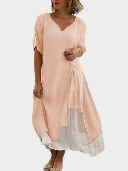 Vestido Maxi Clássico em Tom Sólido
