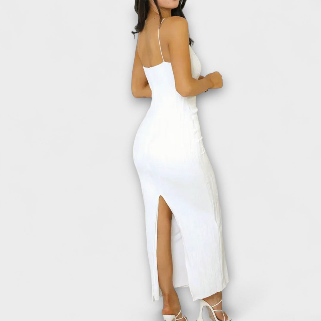 Vestido longo elegante sem mangas