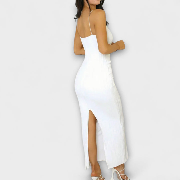 Vestido longo elegante sem mangas