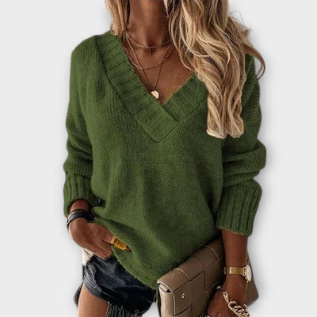 Jane - Pullover Confortável com Decote em V
