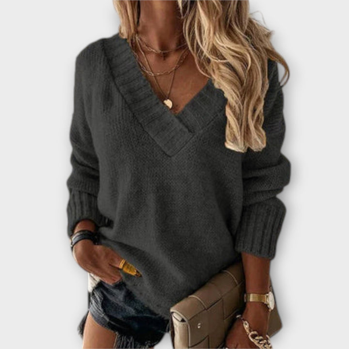 Jane - Pullover Confortável com Decote em V