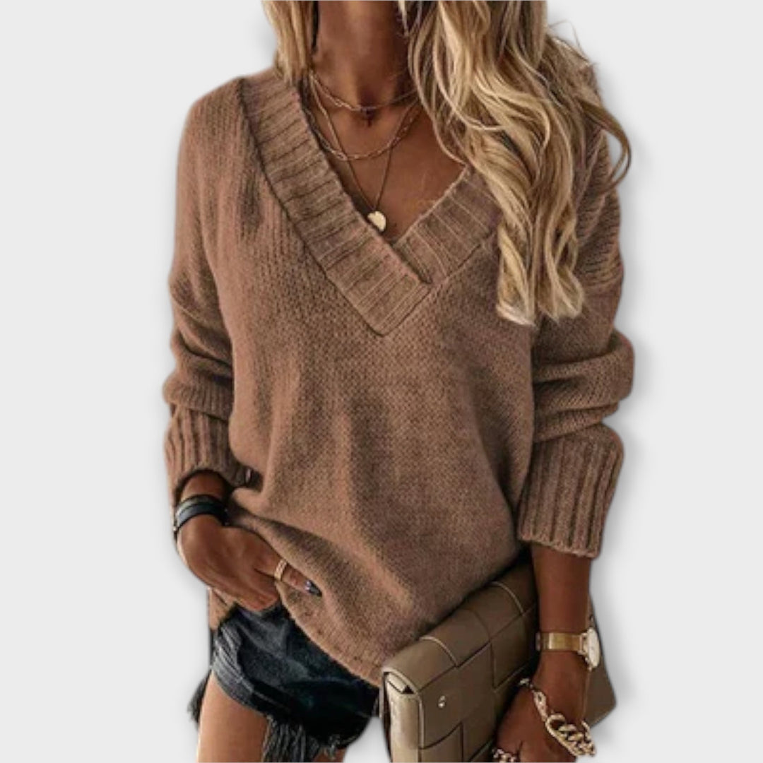 Jane - Pullover Confortável com Decote em V