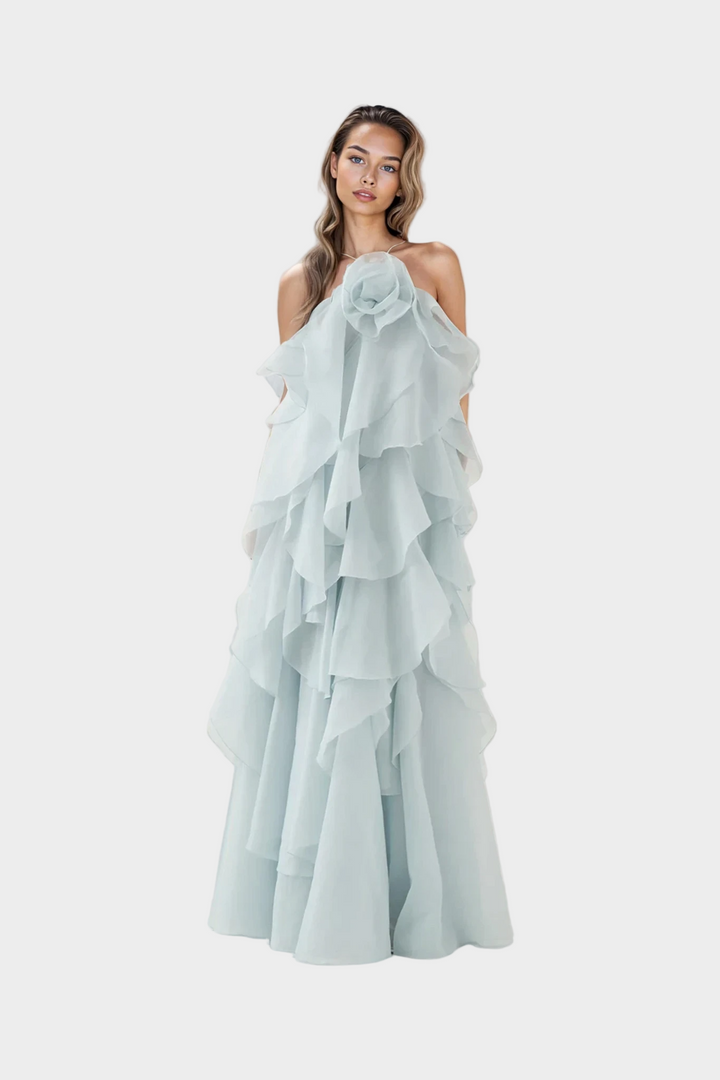 Vestido Maxi com Sensação Romântica e Estilo Aristocrático