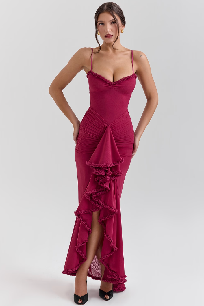 Elma | Vestido com Rendas Fruncidas