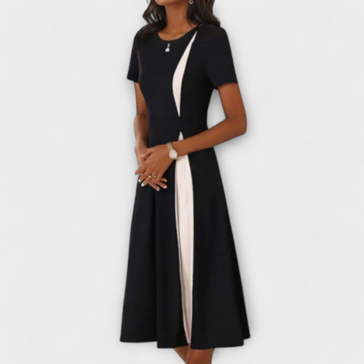 Vestido Midi Preto e Branco