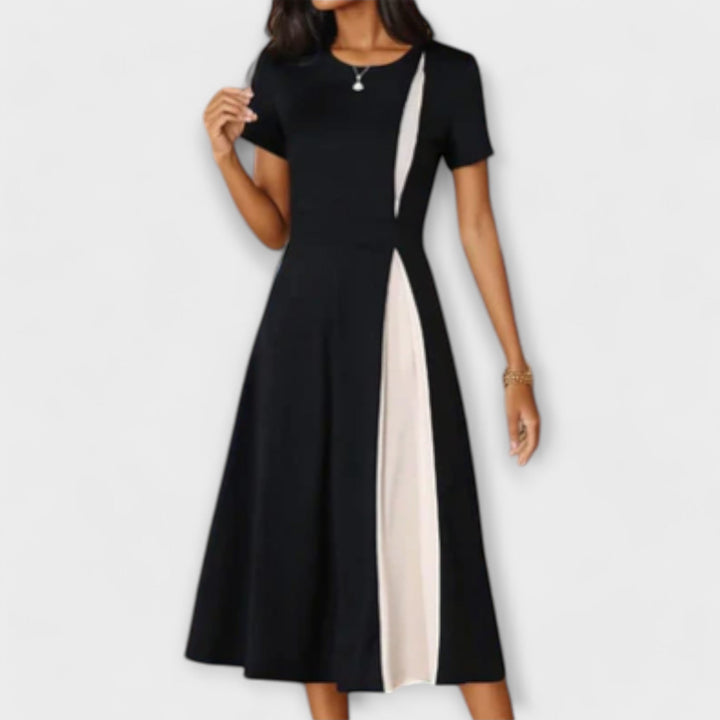 Vestido Midi Preto e Branco