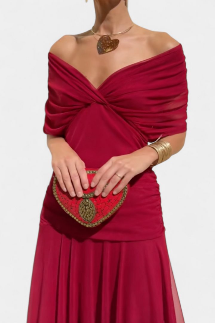 Vestido Longo com Estampado Floral e Decote em V