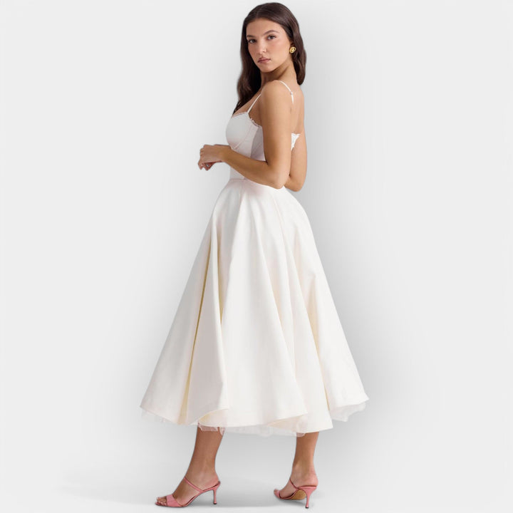 Vestido Midi Branco Simples
