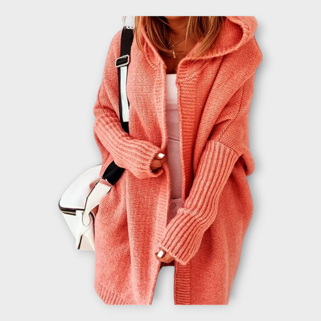 Cardigan de Tricô com Capuz