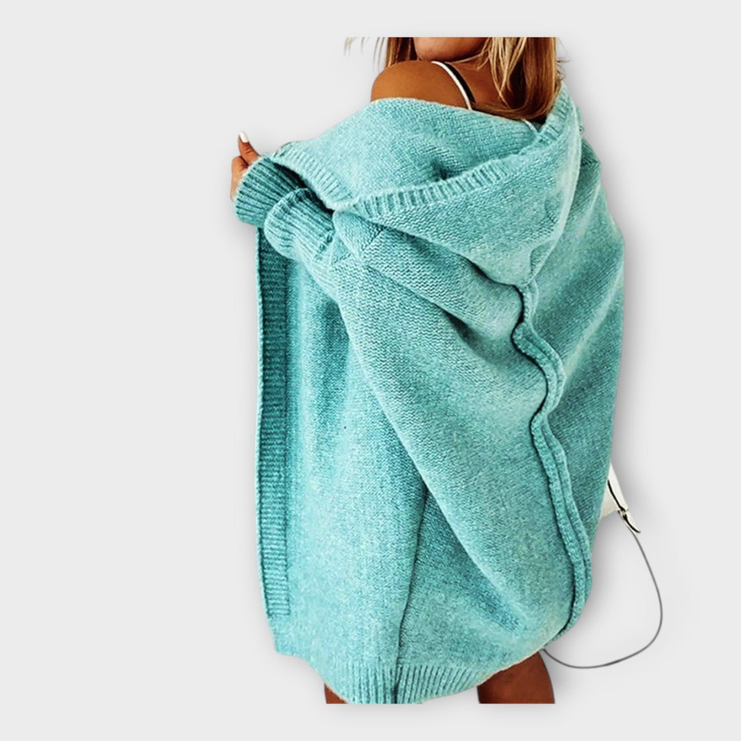 Cardigan de Tricô com Capuz
