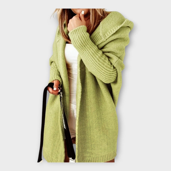 Cardigan de Tricô com Capuz