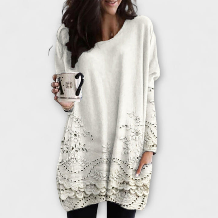 Riley – Pullover Impresso com Bordados
