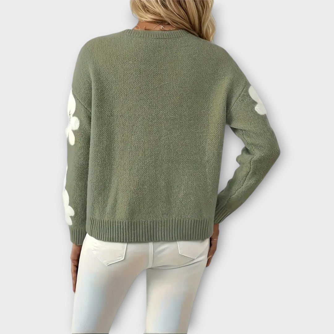 Silke - Sweater macio com padrão de flores