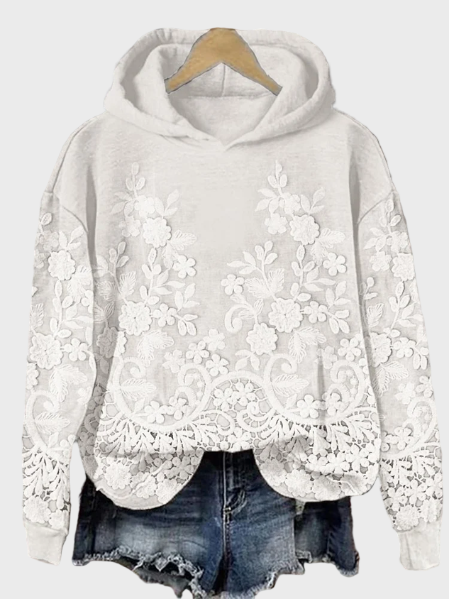 Sweatshirt Casual com Design Floral 3D