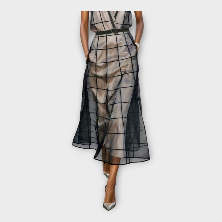 Vestido elegante com detalhes modernos e design requintado