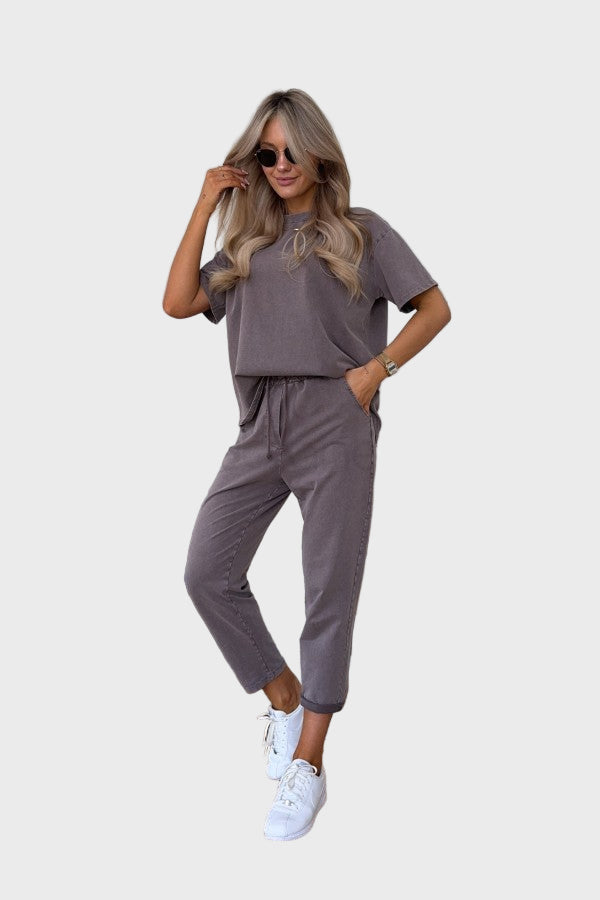 Conjunto Bicolor de Algodão com 2 Peças