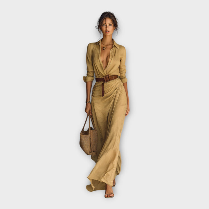Vestido arejado com elegância intemporal