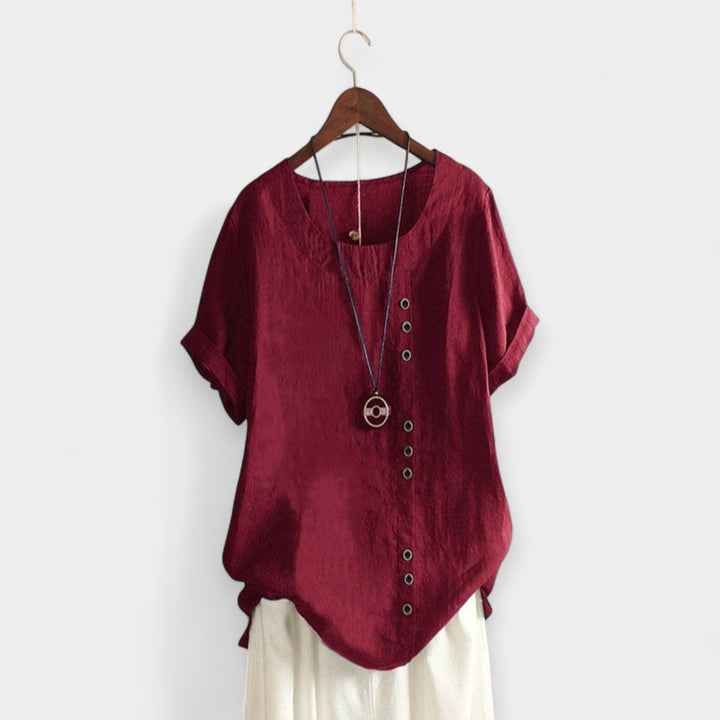 Blusa de Manga Curta com Botões