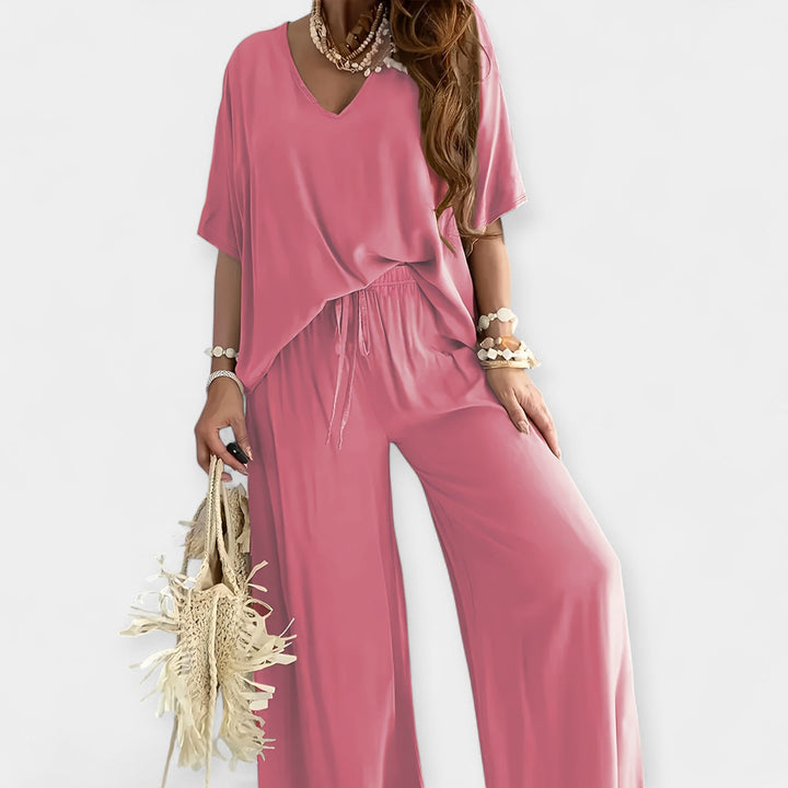Conjunto Arejado com Calças Largas e Blusa Solta