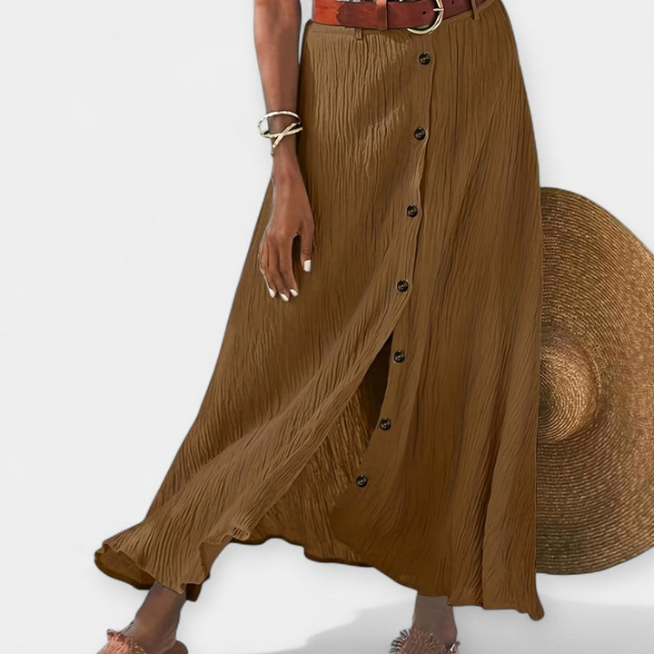 Saia Midi Semi-Transparente com Abertura